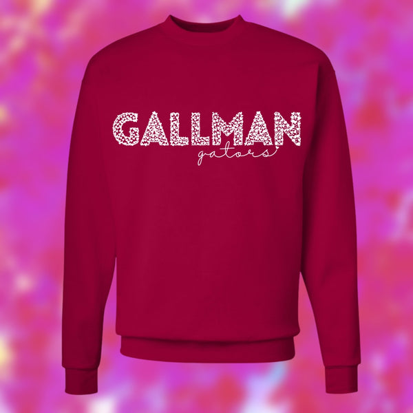 Gallman White Hearts Crewneck Sweatshirt