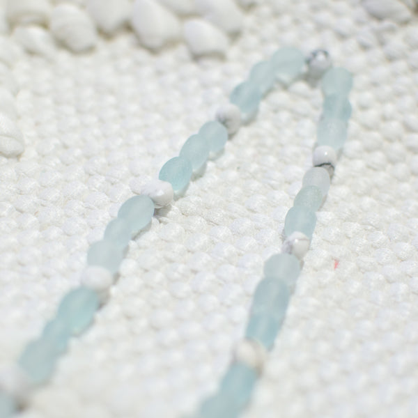 Ocean & White Marble Wrap Bracelet