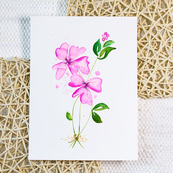 Splatter Pink Flower - Art Print