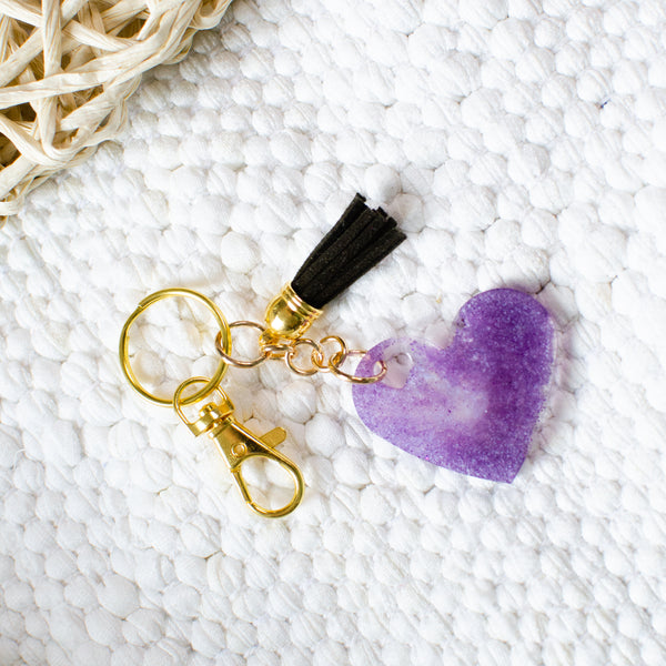 Purple Heart Keychain