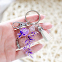 Purple Floral Keychain