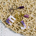 Custom Letter Keychain - White & Purple