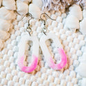 White & Pink Earrings