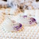White, Purple, & Opal Earrings