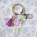 Splatter Pink Flower Keychain